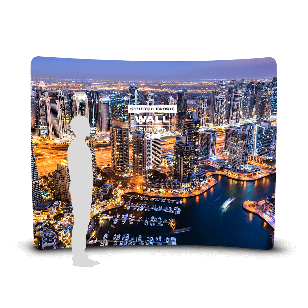 Stretch fabric wall curved hero 3m