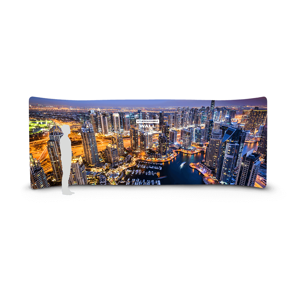Stretch fabric wall curved hero 6m