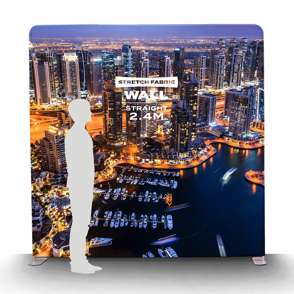 Stretch fabric wall straight hero 2.4m