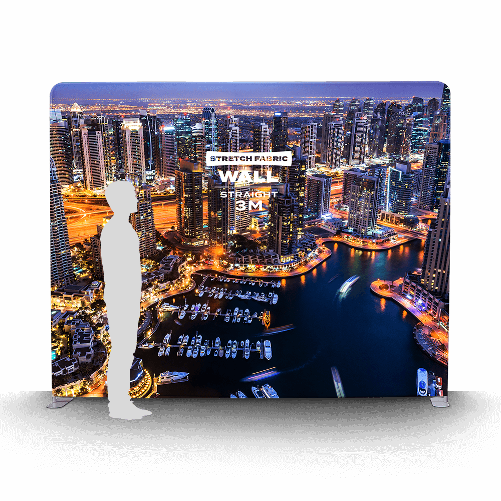 Stretch fabric wall straight hero 3m