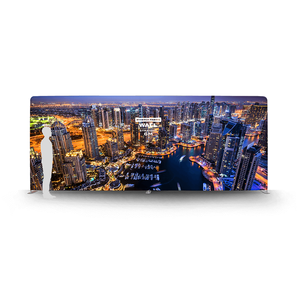 Stretch fabric wall straight hero 6m