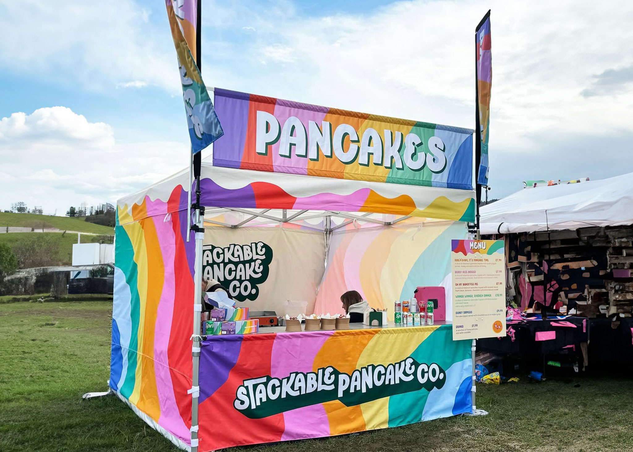 stackable pancake co gazebo custom printed by surf & turf instant shelters