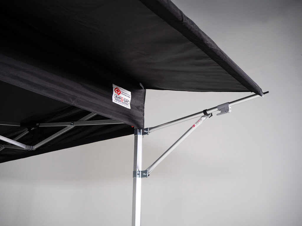 surf & turf instant shelters gazebo with rain awning and the additional support bar