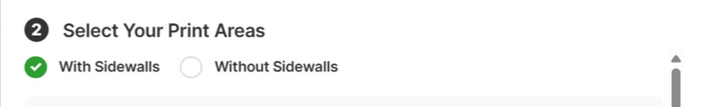 Gazebo Customiser with sidewalls and without sidewalls option selected